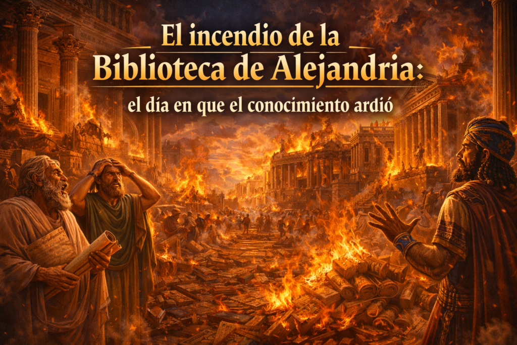 El incendio de la Biblioteca de Alejandría: el día en que el conocimiento ardió